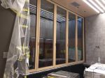 办公室会议室烤漆玻璃隔断铝合金边框推拉门装修案例