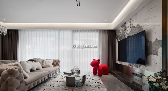 明昇壹城115平现代风格三居室装修案例