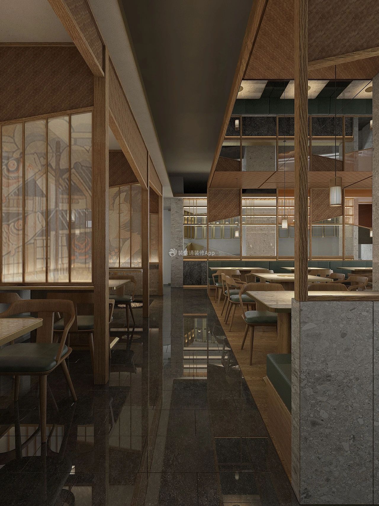 广州日式餐厅室内装修设计效果图