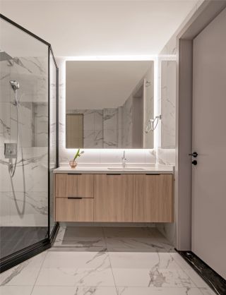 110平米现代住宅洗手台装修设计效果图