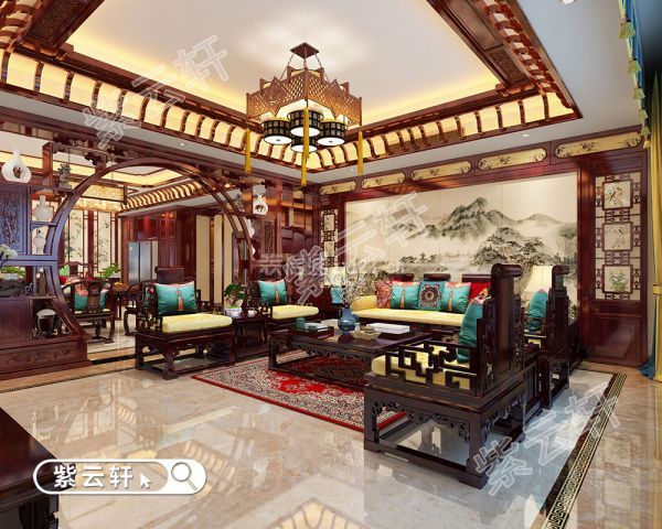 中式别墅装修 客厅