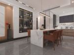 160平米现代住宅开放式厨房餐厅装修图
