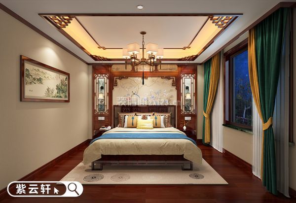 中式别墅古典装修 卧室