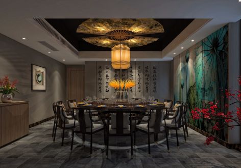 中餐厅1300平现代风格装修设计案例