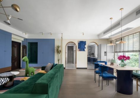 金地艺境120㎡三居室现代风格装修案例