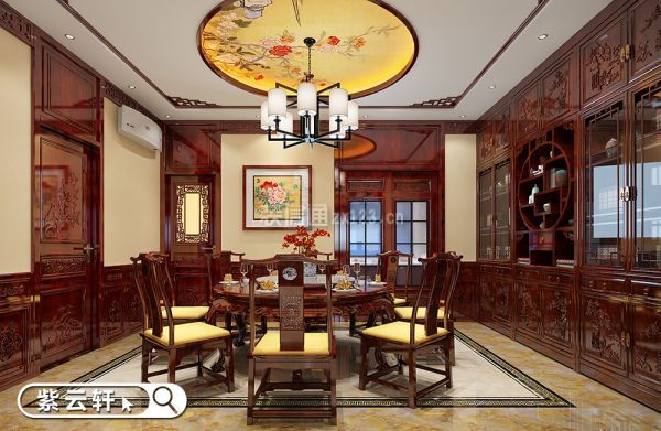 中式设计别墅 餐厅