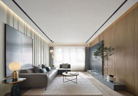 鑫龙中央公园110平现代风格三居室装修案例