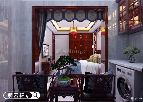 中式别墅设计 主卧室