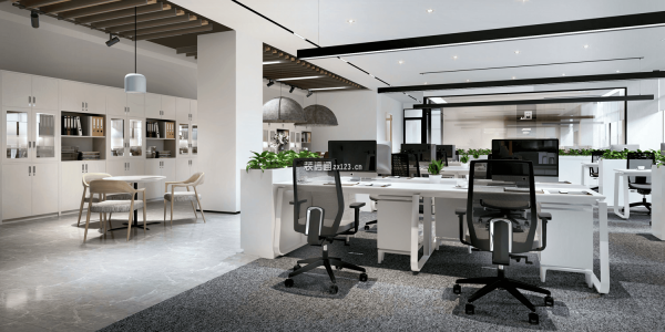 厂房办公室现代风格3000㎡设计方案