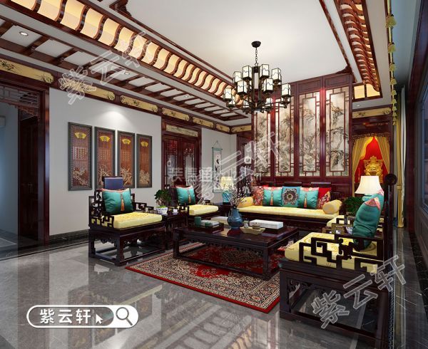 中式住宅客厅装修图