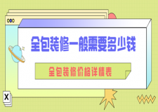 全包裝修一般需要多少錢，全包裝修價格詳情表