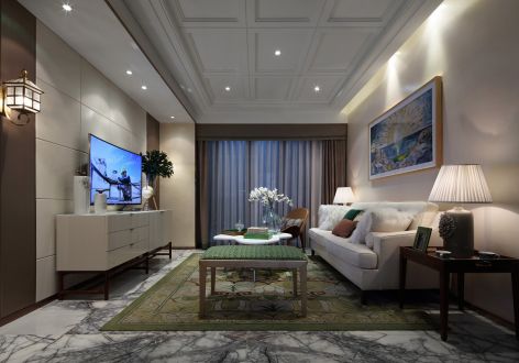 上城国际紫荆苑123平米现代风格123平米三室两厅装修案例