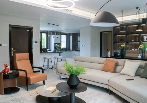 琶洲安置新社区125平米现代风格三室两厅装修案例