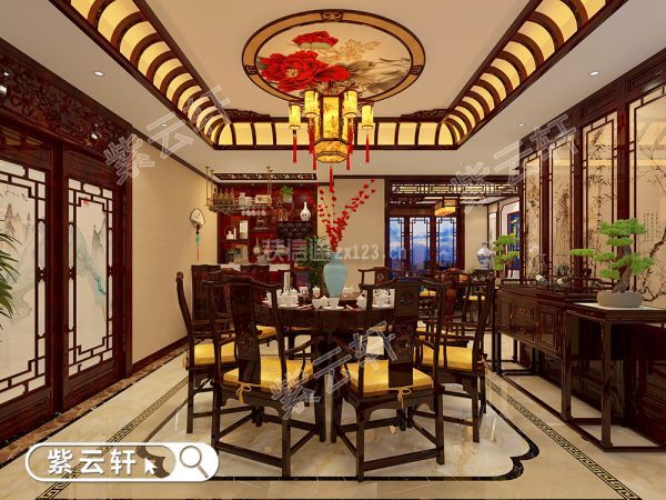 中式别墅餐厅设计装修图
