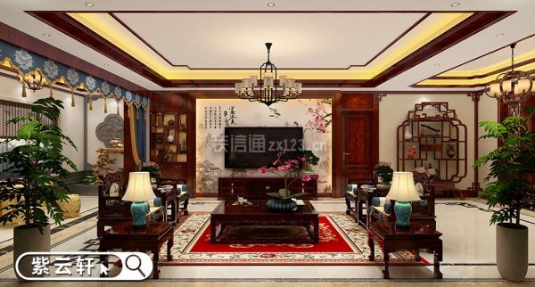 中式别墅设计装修 客厅