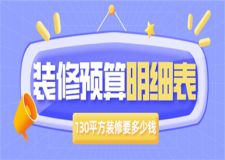 130平方裝修要多少錢,130平方裝修預(yù)算明細(xì)表