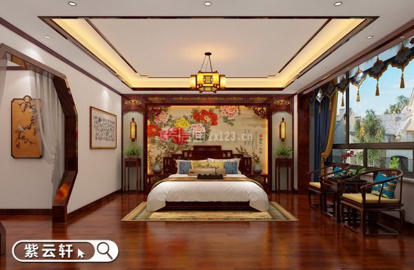 中式别墅装修设计案例 卧室