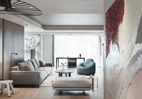 海伦国际115平现代风格三居室装修案例