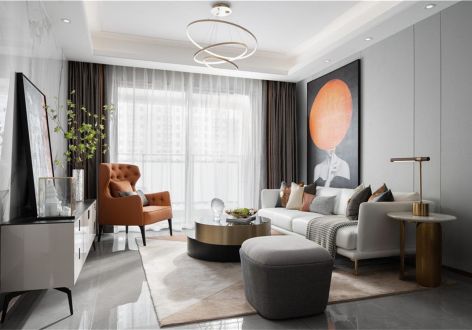 海棠家园112㎡三居室现代风格装修案例