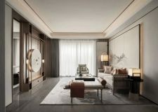 [上海綠通空間設(shè)計(jì)]105平新中式風(fēng)格裝修案例，許以安寧清雅！