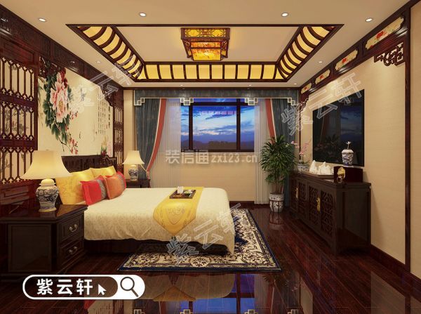 中式别墅装修设计图  卧室