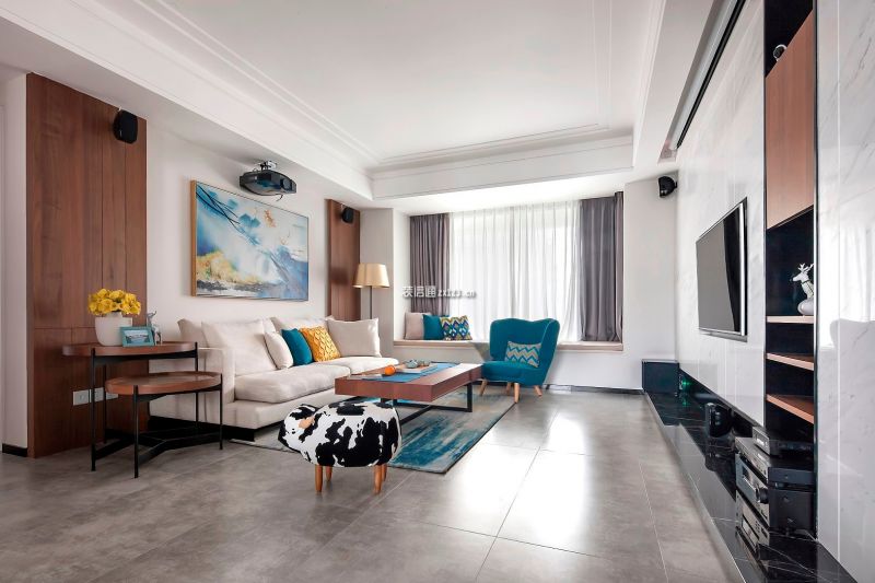 珠江·海御110平米现代风格三室两厅装修案例