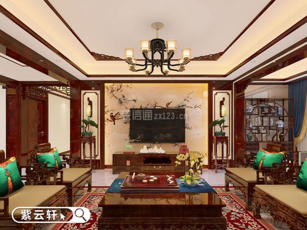 中式别墅装饰装修 客厅