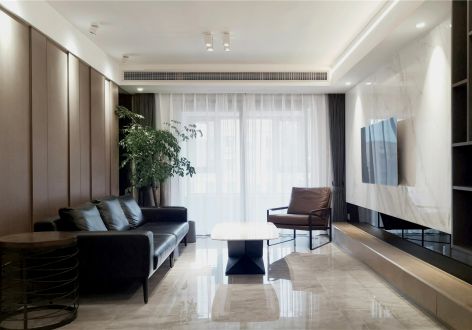 奥园龙川玖著109平米现代风格三室两厅装修案例