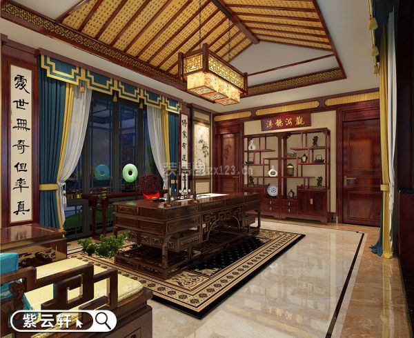 中式别墅设计 书房