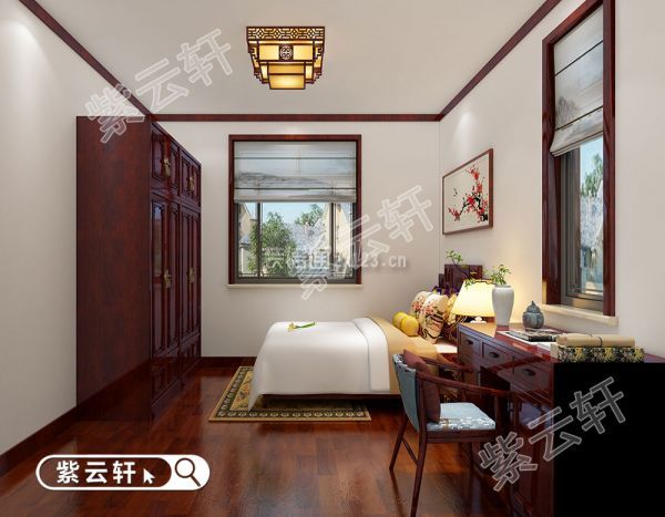 中式别墅装修 次卧室