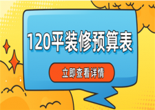 120平方裝修預(yù)算表,120平方裝修詳細(xì)報(bào)價(jià)