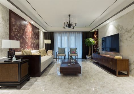 锦绣龙川中式风格121平米四室两厅装修案例