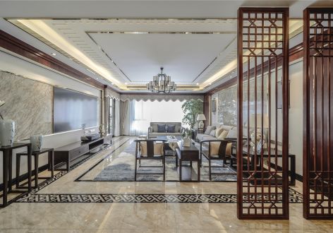 越秀明珠天悦江湾178平米中式风格四室两厅装修案例