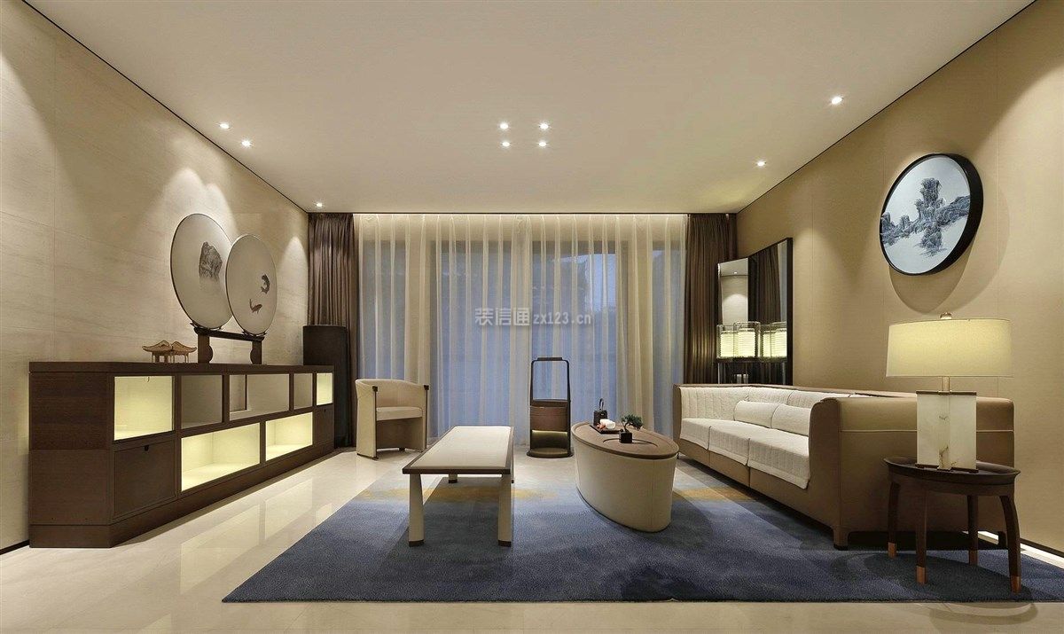 中式风格客厅装修图 中式风格客厅窗帘图片