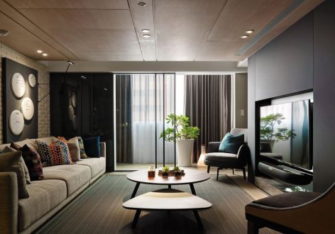 龙湖紫都城118平现代风格三居室装修案例