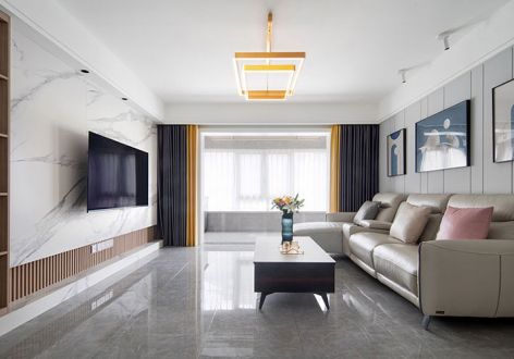 新世界珑玥110平米现代风格三室两厅装修案例