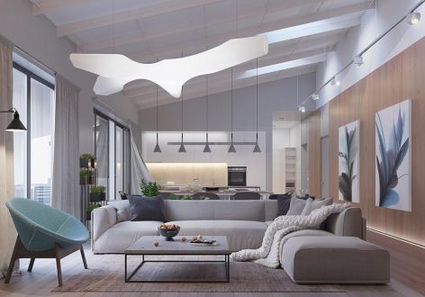 东湖天下120平现代风格三居室装修案例