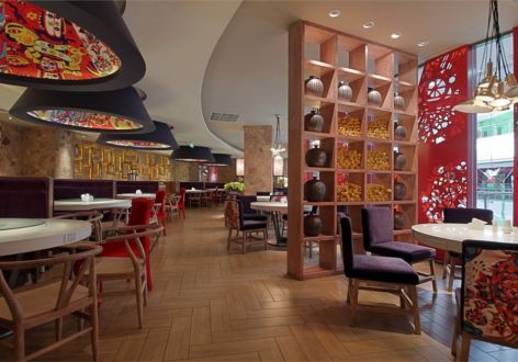 新中式风格800平米中餐厅装修案例