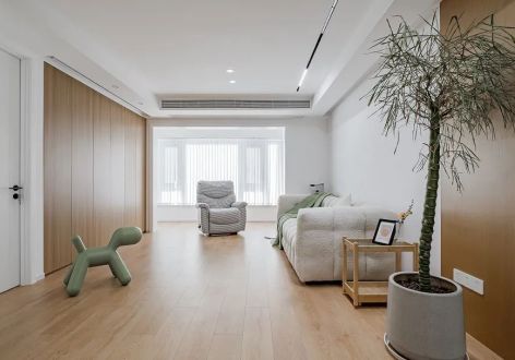 金地风华剑桥125㎡三居室现代日式装修案例