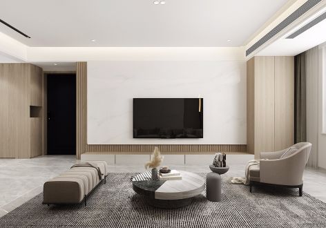 碧桂园珑樾湾125平三居室现代风格装修案例