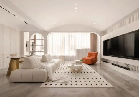 恒大翡翠湾120平米法式风格三室两厅装修案例