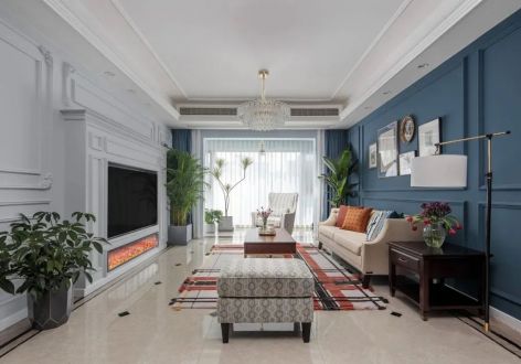 美伦橖颂131平米美式风格三室两厅装修案例