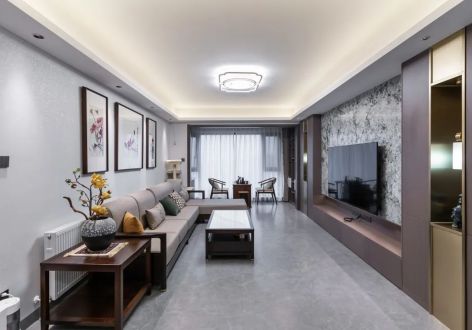 中海九樾122平米新中式风格三室两厅装修案例