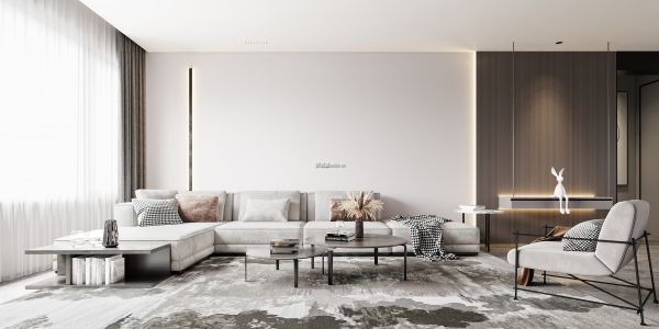银色港湾公寓现代风格150㎡设计方案