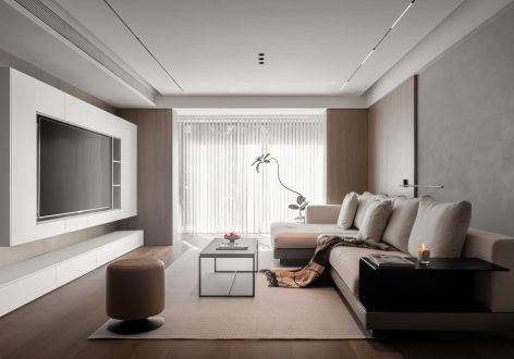 幸福香颂126㎡三居室现代风格装修案例