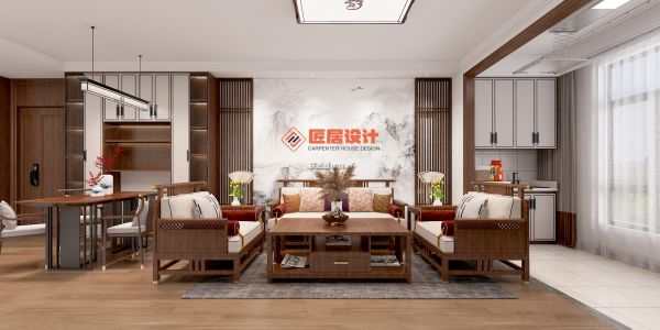 明湖澜庭新中式风格108㎡设计方案