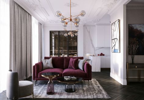 保利香槟国际现代三居室122平米装修案例