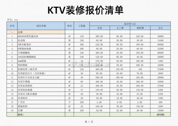 小型ktv裝修預(yù)算一間多少錢走廊