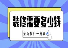 裝修需要多少錢(2024新版裝修預(yù)算報(bào)價(jià)明細(xì)表)