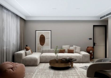 保利怡心和颂113㎡三居室现代风格装修案例